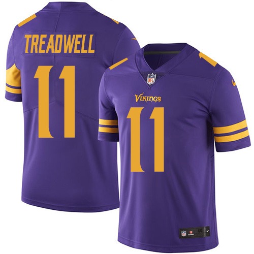 Men's Elite Laquon Treadwell Nike Jersey Purple - #11 Rush NFL Minnesota Vikings